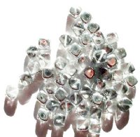 50 8mm Diagonal Hole Half Mirror Crystal Cube Beads